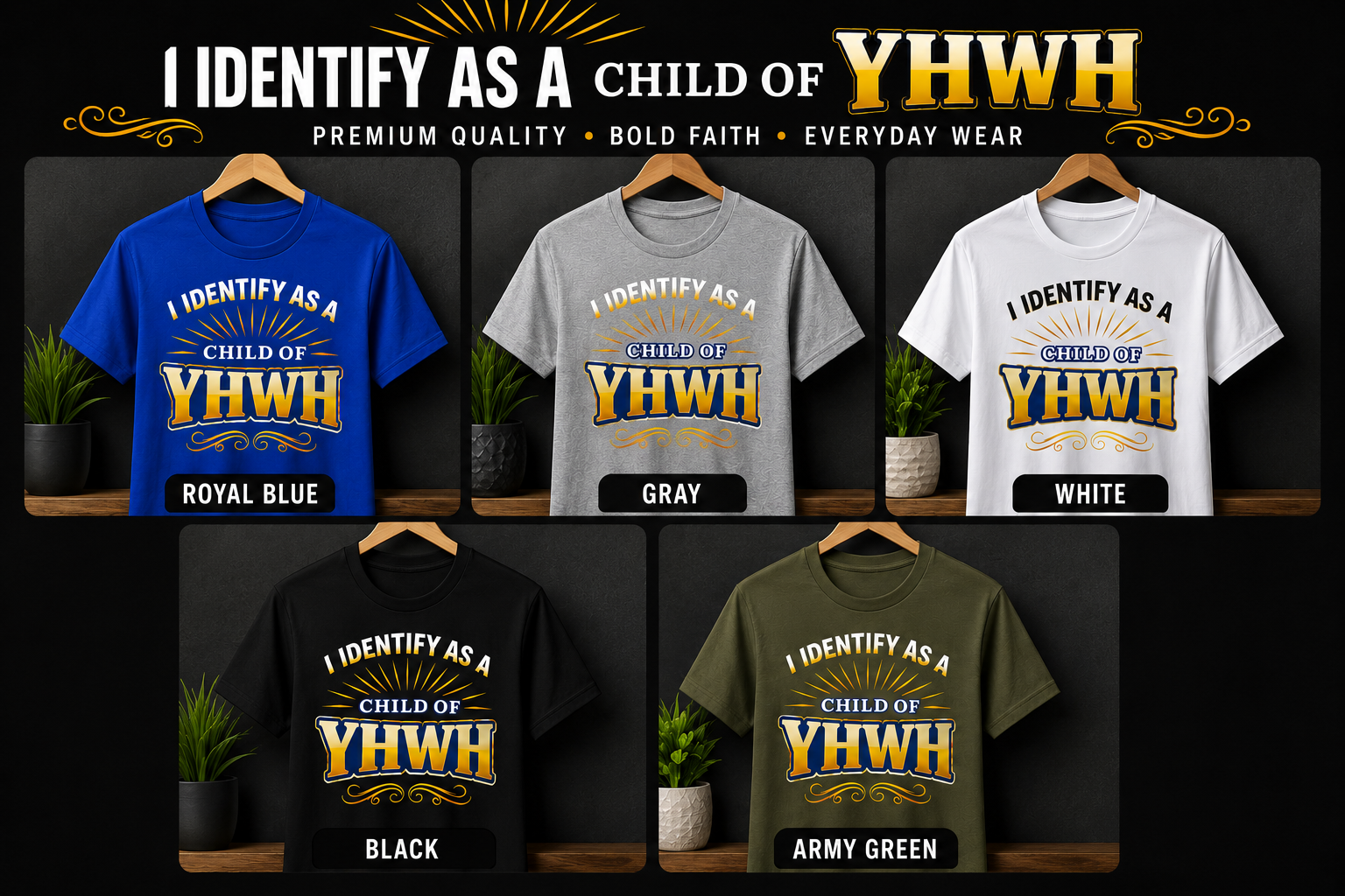 I Identify As A Child of YHWH Short Sleeve Adult T Shirt