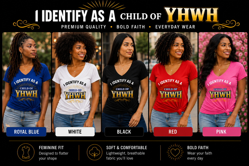 I Identify As A Child Of YHWH Women's V-Neck T Shirt