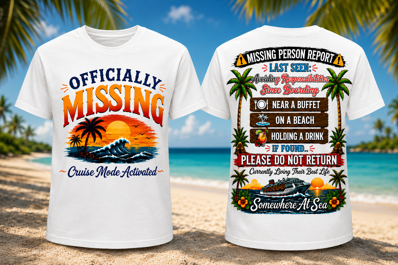 Officially Missing Adult Cruise Crew Neck TShirt