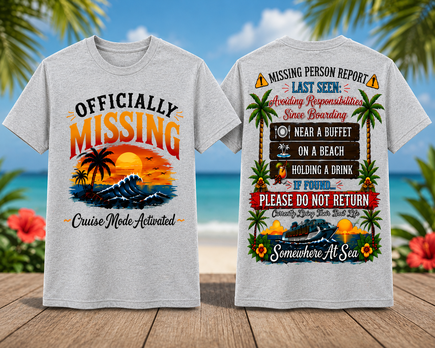Officially Missing Adult Cruise Crew Neck TShirt