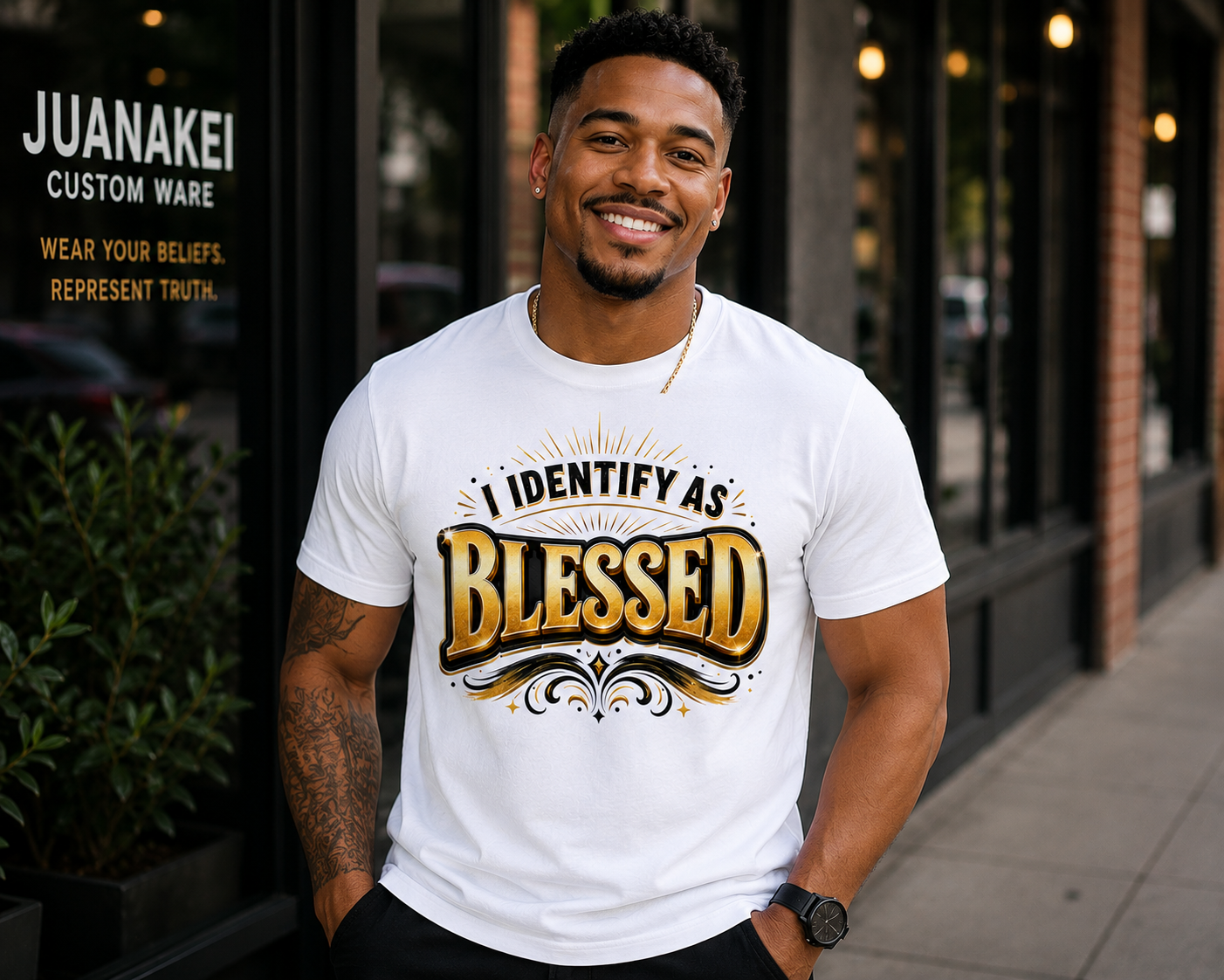 I Identify As Blessed Adult T Shirt