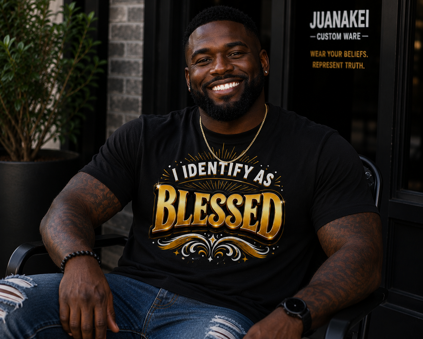 I Identify As Blessed Adult T Shirt